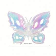 2pcs Ombre Transparent Butterfly Aluminum Foil Balloons, No Power Needed, Birthday Party Decoration, Anniversary Atmosphere Decor, Wall & Outdoor Wreath Decoration