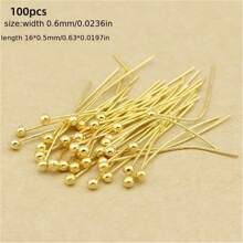 100pcs High Quality Silver Color Pearl Pins, 16mm - 50mm, Perfect For DIY Jewelry Making, Bracelets, Necklaces, And Earrings - Craft Accessories For Creative Hobbyists