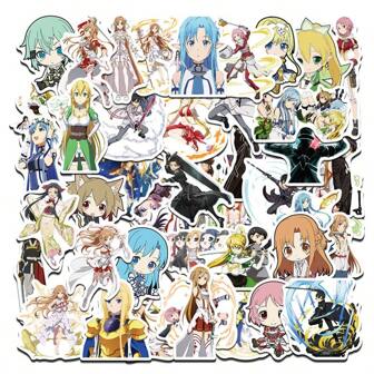 bandai 50 Anime Graffiti Stickers, Waterproof Stickers For Laptop Guitar Skateboard Phone Case Decoration School Supplies,Back To School