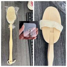 1 Pc Wood Handle Body Brush, Detachable Soft Exfoliating Bath Brush, Suitable For Fall Decor Home Bathroom Decor, Used For Perfect Skin Body Massage Scrubbing, Natural Bristle Brush For Dry Skin, For Treating Cellulite, Lymphatic Drainage, Improving Blood Circulation, Medium Intensity, Shower, Bathroom Home Decor, Living Room, Bedroom, Travel Goods, Wedding, Party, Birthday, Gift For Men, Mom, Dad, Friends, New Year, Accessory, Fun Gift Back To School