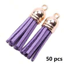 20/50 piezas Colgantes con borlas dorados y plateados, broches, accesorios para pendientes, llaveros, colgantes, borlas para manualidades y joyería DIY