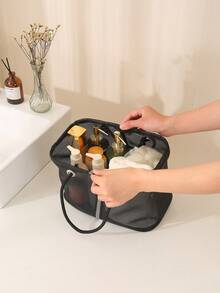 Foldable Bathroom Shower Caddy Basket, Portable Gym Laundry Mesh Storage Bag, Dirty Clothes Organizer For Travel, Men Shower Tote, Bathing Mesh Basket, Back To School, Bathroom Accessories, Room Decor - Multicolor - View 13