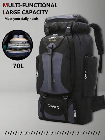 Multifunctional Mountaineering Bag, Lightweight Breathable Backpack, Large-Capacity Travel Bag, Fashionable Hiking Bag, Multifunctional Luggage Bag, Simple Camping Bag, Daily Ski Bag, Suitable For Travel Vacation, Mountaineering, Skiing, Hiking, Camping, Outdoor Sports, Moving, Earthquake Prevention, Holiday Gifts, Birthday Gifts