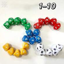 Set Dadu Polihedral Multi-Sisi 10 Buah, Termasuk 5 Dadu 10 Sisi Berwarna Berbeda (Angka 1-10), Cocok untuk Permainan Multipemain dan Hiburan, Terbuat dari Bahan Akrilik, Alat Pengajaran Matematika Edukatif, Aksesori Permainan, Dadu Bermain Peran, Hadiah Sempurna untuk Natal, Thanksgiving, Pesta Ulang Tahun - MultiWarna - View 2