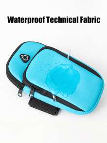 男女手机臂包运动健身户外臂套臂腰包包，6.8英寸通用跑步运动臂带户外健身房跑步臂带手机包保护套支架，适用于各种手机运动臂带包 - 黑色 - 查看 4