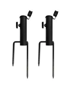 1 pezzo Supporto a terra in metallo pesante per ombrellone, ancora a spirale portatile regolabile, adatto per bandiere, ombrelloni da sole, canne da pesca, parchi e spiagge all'aperto, adatto per terra e prato, accessorio da esterno per ombreggiare