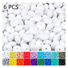 QYDCX Contas de lentilha de silicone faça você mesmo, 6/30/50/100/1800 peças, 12 mm, 30 cores, cordão faça você mesmo e contas acessórias