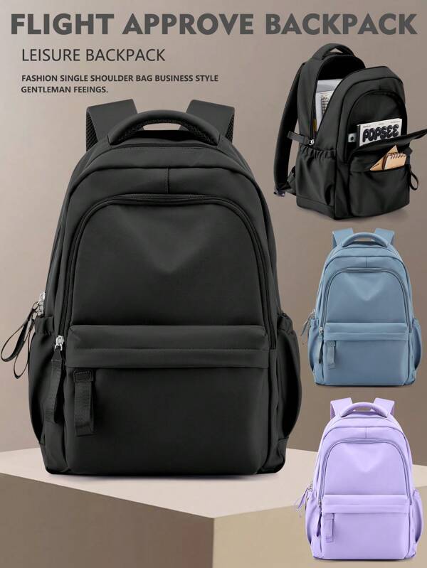 Lightweight Portable Large Capacity Minimalist School Backpack Backpack Purse Bookbag With USB Charging Port And Multi Compartments, Casual Black Backpack Travel Backpack Laptop Backpack Computer Bag Sports Pack Daypack Commuter Bagback To School Essentials