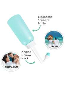 1pc Portable Travel Bidet Bottle, Leak-Proof Perineal Cleansing Spray Bottle, Portable Feminine Hygiene Cleaner, Large Capacity Handheld Travel Bidet, 350ml, Random Style Carrying Pouch - Multicolor - View 5