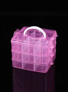 1 Stück Multi-Zweck transparente Kunststoff Aufbewahrungsbox, tragbare abnehmbare Handaufbewahrungsbox mit drei Ebenen, Handwerksaufbewahrungsbox, verwendet zum Aufbewahren von Ohrringen, Ringen, Halsketten, Schmuck, Kosmetika, Haraccessoires, Nagelwerkzeuge, Nagel-Accessoires, Schmuckdekoration und -aufbewahrung, kleine Gegenstände oder Verschiedenes für Schreibtischorganisation, Geschenke für Frauen, Reiseaufbewahrungsorganizer Reisenotwendigkeiten Geschenk Schulanfang