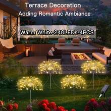 1/4 Stücke Solar Garten Feuerwerk Weihnachtsbeleuchtung, 320/240/60 LED Solar Feuerwerk Lichter, funkensprühende Sternenkugel Solar Außenbeleuchtung, Vorhof, Veranda, Hinterhof Dekoration Geschenke, Rasenlicht, erleuchte deinen Garten