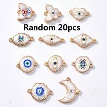 2/15/20/30/50 piezas Colgante al azar de corazón/mariposa/luna/ojo malvado de colores múltiples, apto para hacer joyas DIY de collares, pulseras, pendientes, llaveros, cadenas de teléfono, regalo de pareja