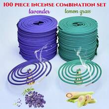 100 支/套螺旋香棒，薰衣草和柠檬草香味，淡雅香味适合家庭、办公室、瑜伽和其他场合 - 薰衣草+香茅 - 查看 2