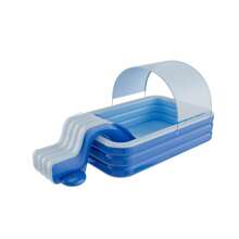 1pc PVC Inflatable Swimming Pool Slide, Suitable For Large Inflatable Swimming Pools Over 1.8m, Anti-Leak Jumbo Inflatable Water Slide, Outdoor Water Fun Family Pool Toy With Easy Storage