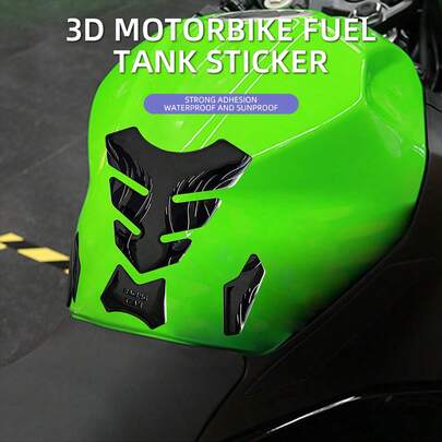 1 set Autocollants 3D pour réservoir de carburant pour véhicules motorisés noirs/rouges, autocollants 3D stéréoscopiques pour réservoir de carburant, faciles à installer, autocollants adhésifs, décoration extérieure, accessoires de modification