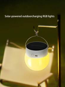 Outdoor Lantern, Waterproof, 4 Lighting Modes, USB Rechargeable & Solar Powered, Battery Powered Camping Light For Indoor & Outdoor Decoration - House, Patio, Balcony, Bar