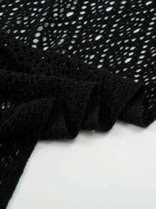 1 pièce Écharpe tricotée à franges triangulaires de couleur unie pour femme, châle/poncho minimaliste pour l'automne/l'hiver