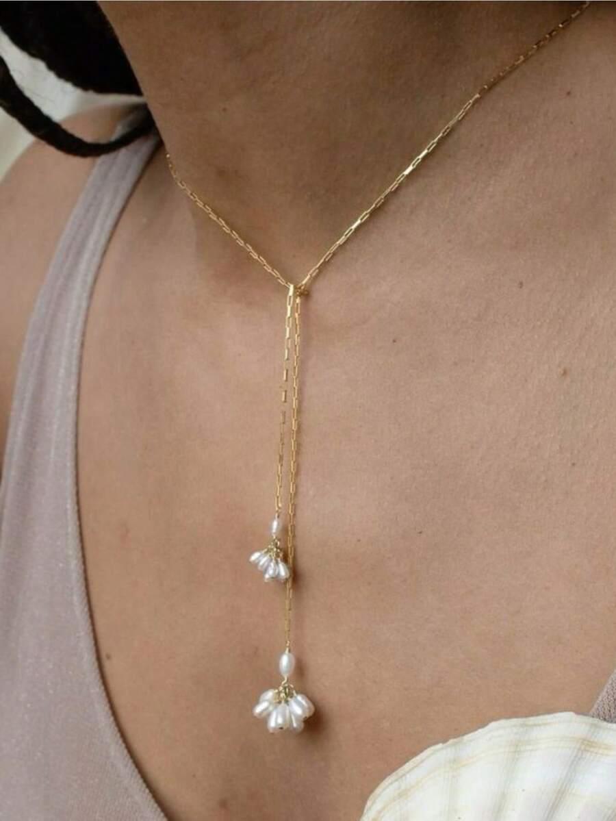 1Pc Imitation Pearl Simple Style Copper Women's Prom Party Outdoor Vacation - Nhiều màu - Xem 1