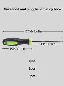 Heavy Duty Metal U-Hook Seal Puller For Garden, Landscape Cracks And Paving Joints - Green And Black Lawn Loosening Tool With Handle, Screen Strip Replacement Tool Hook Door And Window Seal Hook Remover Strip Iron Hook Leather Strip Removal Tool