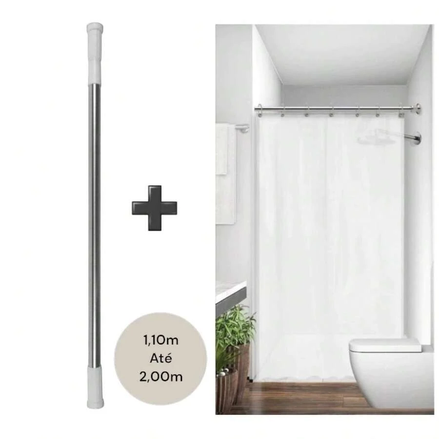 Shower Curtain Rods - WHITE POLYESTER - View 1