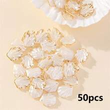 20/50/100pcs Acrylic Leaf & Flower Pendants, Transparent Leaf Charms For Jewelry Making, Bracelet Necklace Earrings DIY