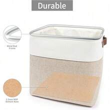 New Collapsible Fabric Storage Cub 11x11 Cube Storage Bins, 4 Pack Closet Baskets Box  Dl For Anizing, Shelf, Toys, Clos, Home, Ice, Nursery (Beige&) - Beige /  Cube - 11"x11"x11" - View 5