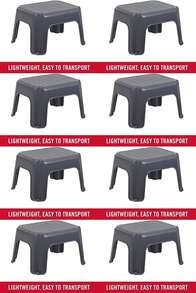 Rubbermaid Roughneck Step-Stool Bisque Lightweight Holds Up To 300 Pounds Ideal For Kitchen-Bath Skid-Resistant - Gray - View 5