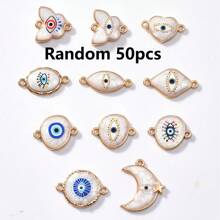 2/15/20/30/50 piezas Colgante al azar de corazón/mariposa/luna/ojo malvado de colores múltiples, apto para hacer joyas DIY de collares, pulseras, pendientes, llaveros, cadenas de teléfono, regalo de pareja