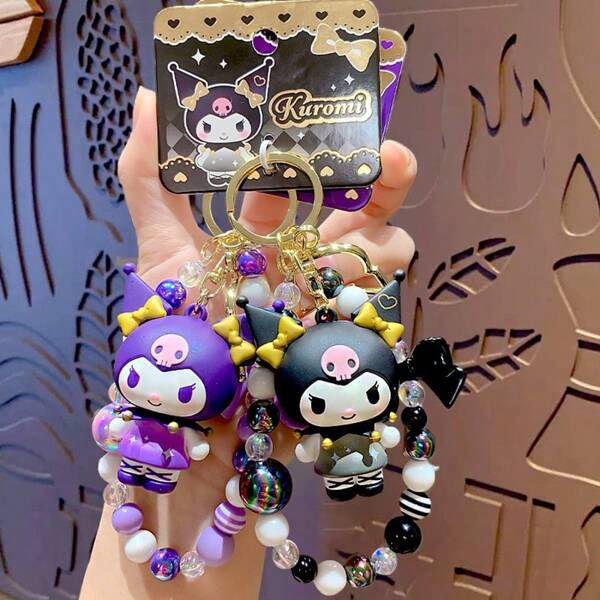 pokemon Sanrio 1pc Cartoon Sanrio Beaded Bracelet Keychain Creative Hello Kitty Car Bag KeychainDoll Pendant