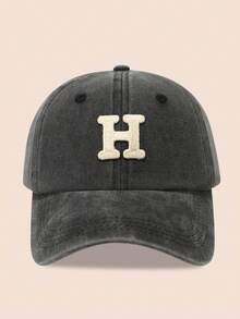 1pc Kids Washed 26-Letter Baseball Cap, Boys Girls Sun Hat Suitable For Outdoor, Sunscreen, Daily Wear