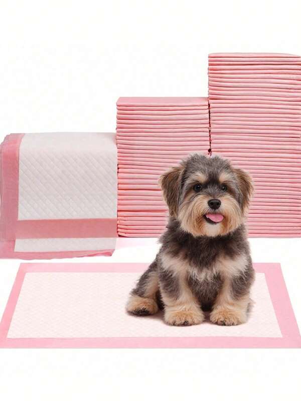 100Pcs Pet Urine Pad Thickened Light Odor Absorbent Pad Diaper Diaper Teddy Cat Golden Retriever Labrador And Other Pets, Pet Diapers, Suitable For Pet Training, Pet Littering The Toilet, Pet Supplies, Pet Urine Pad