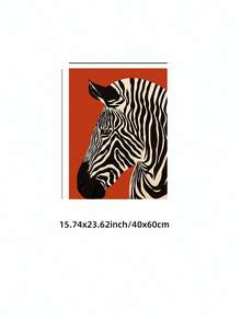 1pc Premium Zebra Art Print Jungle Wall Art & Zebra Stripe Illustration With Vacation Travel Theme, Modern Bohemian Frameless Canvas Poster Tropical Beach Graduation Decor For Bedroom/Living Room/Study/Dorm/Party, Perfect Gift For Her & Wall Prints (Frameless Printable Art, Prints For Wall Decor) - Multicolor - View 12