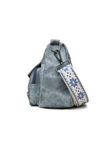 Women's Soft Leather Crossbody Bag Middle-Aged Shoulder Bag, New Design For Spring/Autumn - Blue - View 7