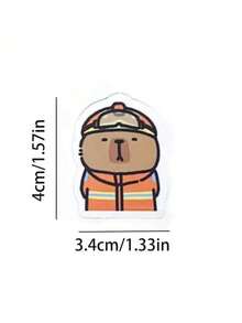 100pcs Cute Capybara Cartoon Stickers, Reusable PVC Stickers, Suitable For Laptops, DIY Accounting, Water Bottles, Luggage, Helmets, Spring Decorations, Asymmetrical Shapes, Applicable To Plastic, Glass, Metal, Ceramic Surfaces, New Year Gifts, School Supplies, Back To School, School, Back To School Supplies - Multicolor - View 6