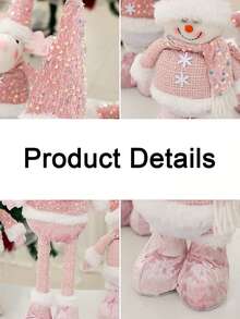 1 件圣诞粉色娃娃，5*13 英寸粉色娃娃，带亮片伸缩腿，家居节日装饰，桌面摆件，圣诞节，感恩节礼物，圣诞节