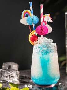 10 支水果装饰吸管，创意设计，适合甜点、奶茶、酒吧派对、学校用品