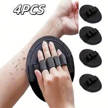 1/4件装沐浴磨砂巾，温和泥土配方，增强身体磨砂效果，无痛易用涤纶材质，个人护理沐浴用品 - 黑色 - 查看 4