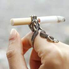1 pièce Anneau porte-cigarette, Bague à fumer, Cadeau créatif de décoration, Anneau porte-cigarette en forme de dragon féroce