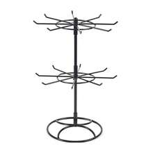 Rotating Jewelry Display Stand 2 Tier Round Metal Necklace Organizer For Hanging Earrings Rings Bracelets Watches Accessories - BK - Xem 9