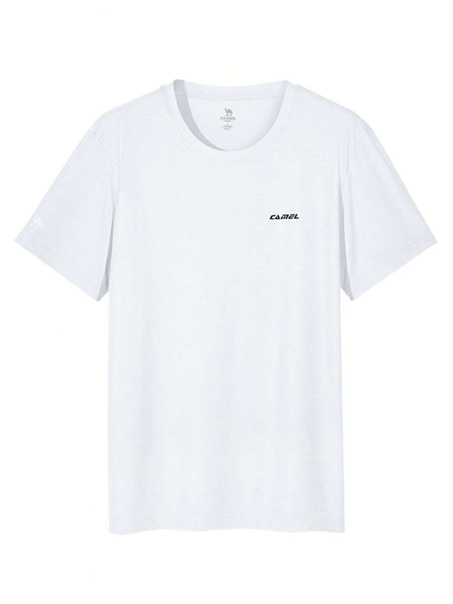 CAMEL CROWN Men's Round Neck Short-Sleeved T-Shirt, Spring And Summer Loose Breathable Sweat-Absorbent Short-Sleeved Yoga Running Quick-Drying Top