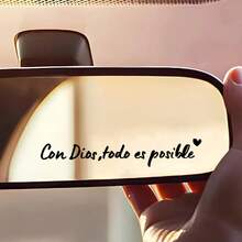 Spanish Car Rearview Mirror StickersCon Dios Todo Es Posible Mirror Decal For Car,Waterproof Christian Car Accessories For Bottle Laptop Window Sticker Suitable For Car Rearview Mirror, Water Cup - one-size - View 10