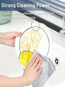 Large Magic Cloth, Fish Scale Glass Cleaning Cloth, Magic Cloth For Cleaning Glass, Absorbs Water Without Shedding, No Watermark, Kitchen And Household Dishwashing Cloth, Car Window Mirror Cleaning Cloth