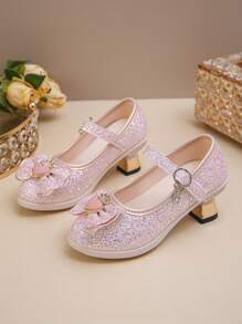 Fashion Children Glitter High Heel Design Princess Shoes, For Toddler Girls, Autumn/Spring