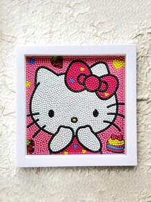 Sanrio 1Pc Hello Kittys Kuromis Cinnamorolls My Melodys 5D DIY Diamond Art Painting Set With Photo Frame Cute Kitty Cat Diamond Art Painting Making Beginner Gift(Some Parts May Be Random)No Picture Frame