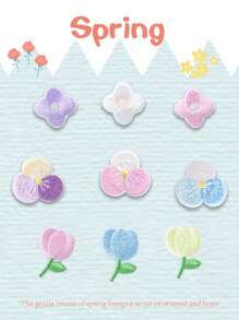 1 Piece Stick On Cartoon Rainbow Meteor Elements Embroidery Bag Clothing Accessories Decorative Self-Adhesive Fabric Stickers Summer, School