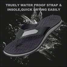 Men's Flip-Flops Non-Slip Bathroom Shower Shoes Cushioned Foam Indoor And Outdoor Toe-Post Sandals