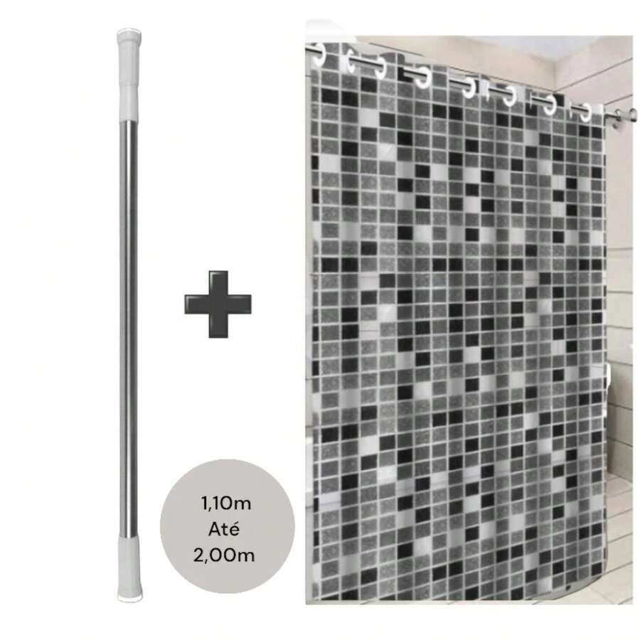 Shower Curtain Rods - أقراص سوداء - مشاهدة 1