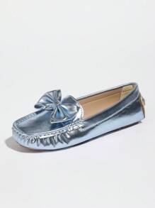 Nuevos mocasines planos versátiles y casuales para mujer con decoración de lazo, zapatos de oficina con slip-on de moda color burdeos