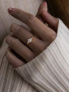 Custom S925 Sterling Silver Triangle Birthstone Ring - An Elegant Choice, Ideal Gift For Lover, Friend Or Family. Suitable For Birthday, Anniversary, Valentine's Day, Christmas Or Any Memorable Occasion. This Ring Features A Distinctive Design With A Customizable Triangle-Shaped Gemstone.