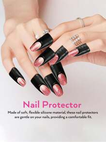 U Shape Nail Polish Protector Sticker, Nail Polish Spill Proof Sticker, Nail Art Sticker To Prevent Nail Polish Spillage, Nail Polish Airbrush Tool, Nail Art Tools, Nail Art Accessories.U Shape Sticker Spill Proof Adhesive Sticker.Nail Art Tools.Nail Art Accessories.Suitable For Nail Salons.